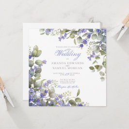 Convites Romantic Eucalyptus & Lavender Wedding Invitation