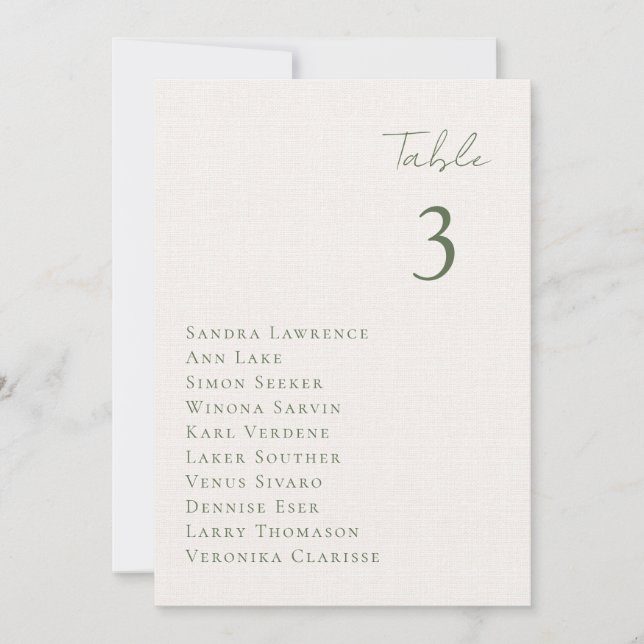 Convites Romantic fall lake Wedding Table Seating Card (Frente)
