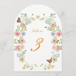Convites Romantic Floral Arched Wedding Table Numbers