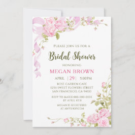Convites Romantic Floral Bridal Shower Elegant Gadren Style