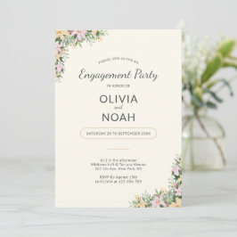 Convites Romantic Floral Engagement Party Invitation