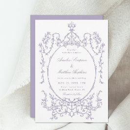 Convites Romantic French Frame Lavender Wedding