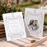 Convites Romantic French Frame Lavender Wedding Photo<br><div class="desc">Elegant vintage frame wedding invitation with a photo on the back — perfect for a modern classic or romantic vintage wedding. For more advanced customization of this design,  please click the DESIGN TOOL BUTTON above!</div>