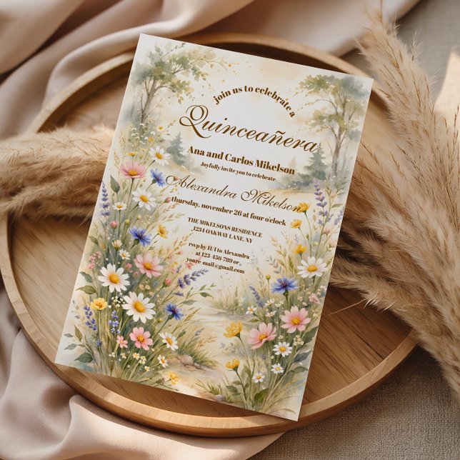 Convites Romantic Garden Bloom Quinceañera (Criador carregado)