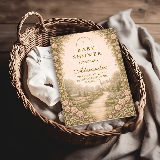 Convites Romantic Garden Estate Path Baby Shower (Criador carregado)