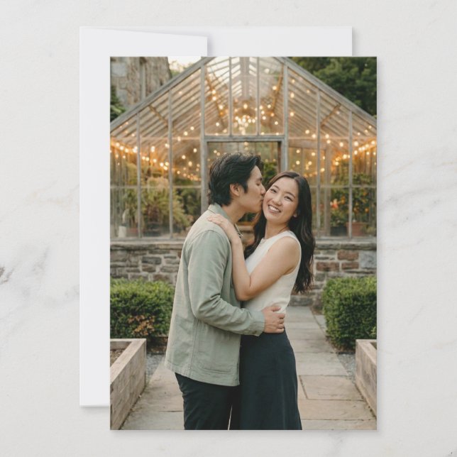 Convites Romantic Green Photo (Frente)