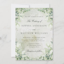 Convites Romantic Greenery Frame Wedding Invitation