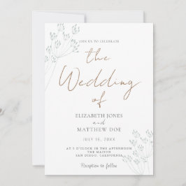 Convites Romantic Greenery Wedding Invitation
