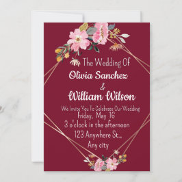 Convites Romantic Love Magical Red Wedding