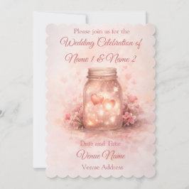 Convites Romantic Mason Jar Wedding Invitation