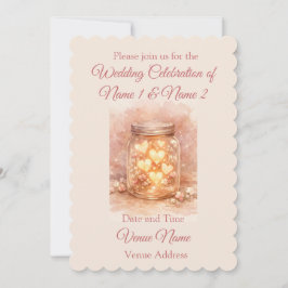 Convites Romantic Mason Jar Wedding Invitation
