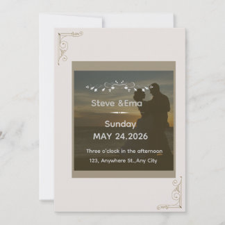 Convites Romantic & Minimal Wedding Invitation Template | E