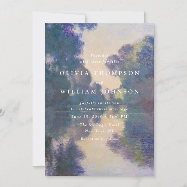 Convites Romantic Painted Landscape Wedding Invitation (Frente)