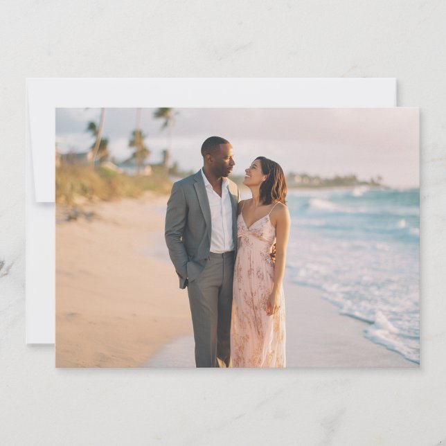 Convites Romantic Pastel Beach Photo (Frente)