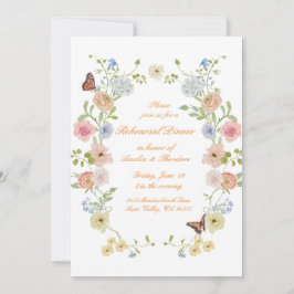 Convites Romantic Pastel Floral Rehearsal Dinner Invite