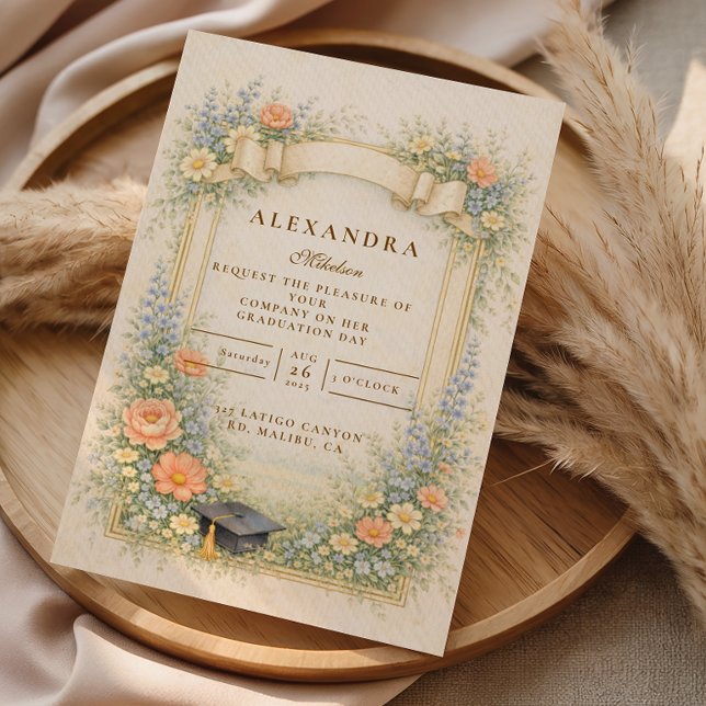 Convites Romantic Pastel Graduation Party (Criador carregado)