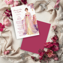 Romantic Pastel Regency Lady Floral Wisteria