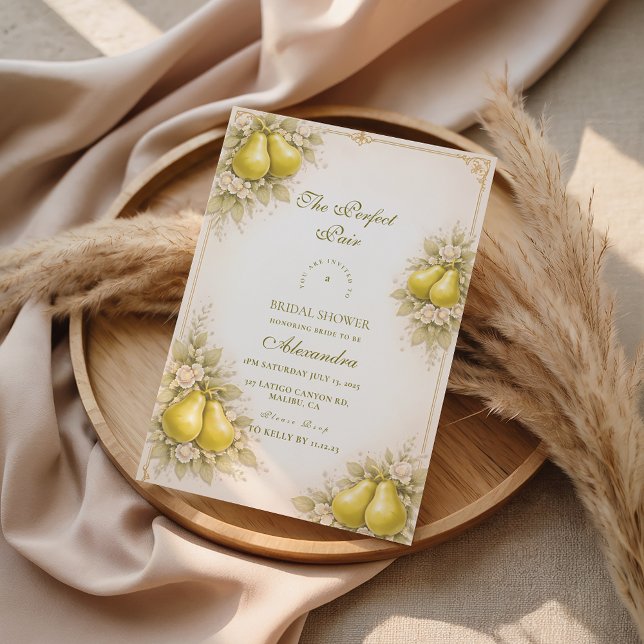 Convites Romantic Pear Garden Bridal Shower (Criador carregado)