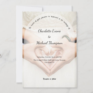 Convites Romantic Photo Wedding Invitation