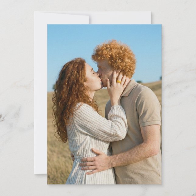 Convites Romantic Red and Beige Photo (Frente)