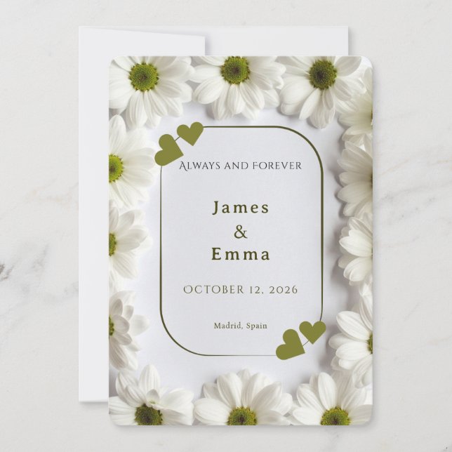Convites Romantic Save the Date Card - Always and Forever (Frente)