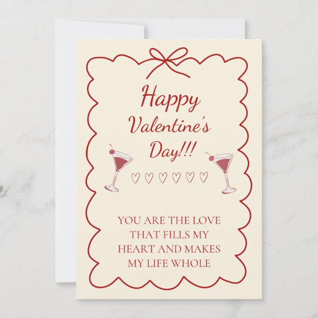 Convites Romantic Valentine’s Day Card (Frente)