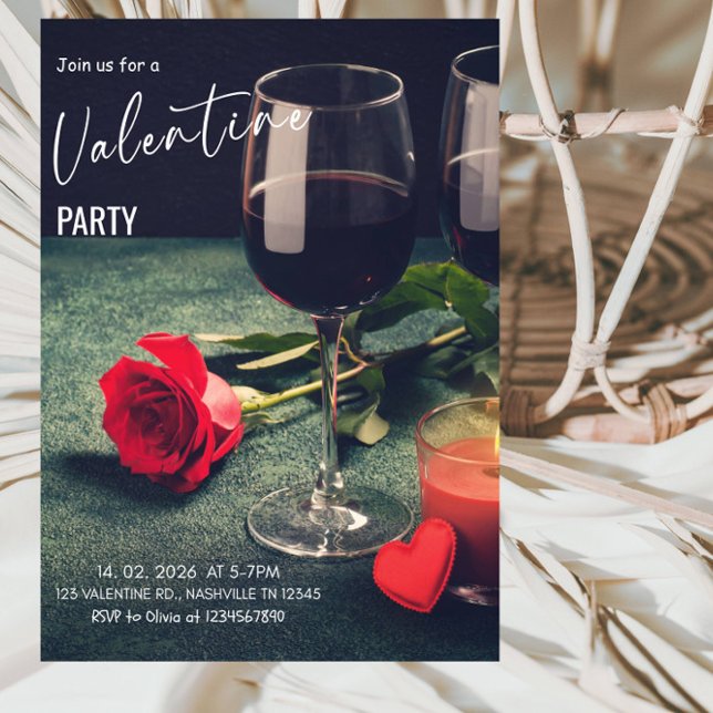 Convites Romantic Valentine’s Day Party (Criador carregado)