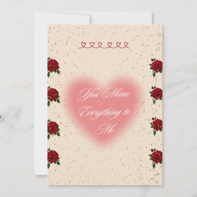 Convites Romantic Valentine’s Day Rose Card (Frente)