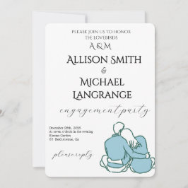 Convites Romantic Watercolor Blush Engagement Party