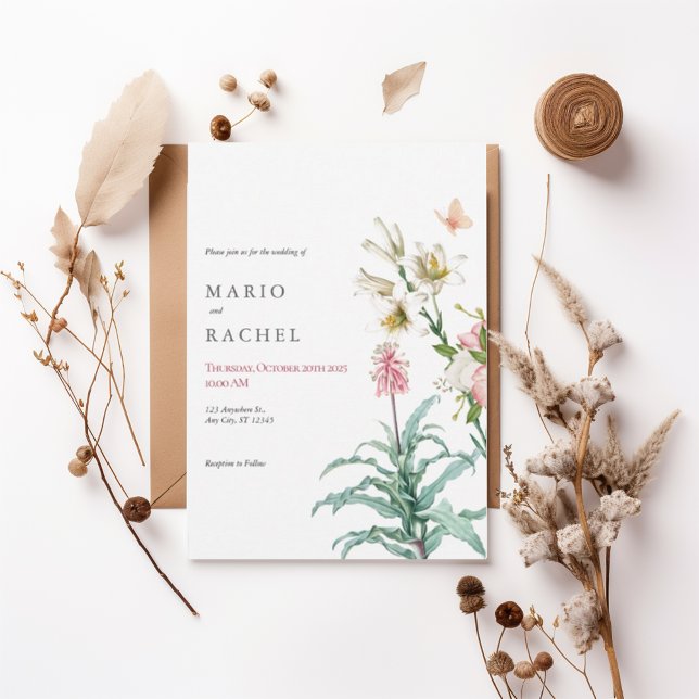Convites Romantic Watercolor Floral Garden Invite (Criador carregado)