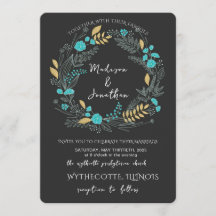 Romantic Watercolor Flower Wreath Wedding