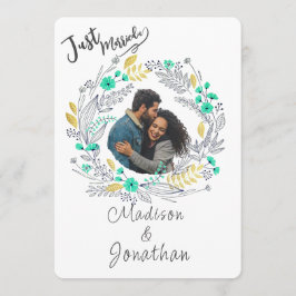 Convites Romantic Watercolor Flower Wreath Wedding