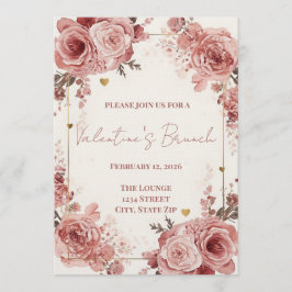 Convites Romantic Watercolor Valentine’s Brunch Invitation