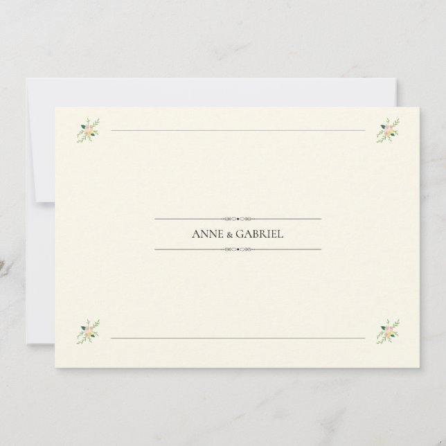 Convites Romantic Wedding Invitation (Verso)