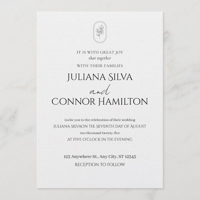 Convites Romantic Wedding Invitation | Chic & Modern  (Frente)