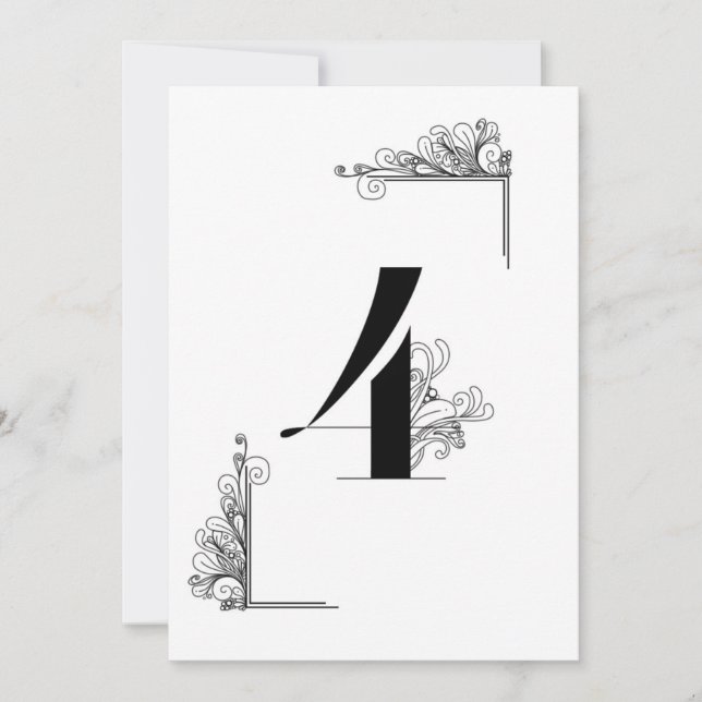 Convites Romantic Wedding table number card (Frente)