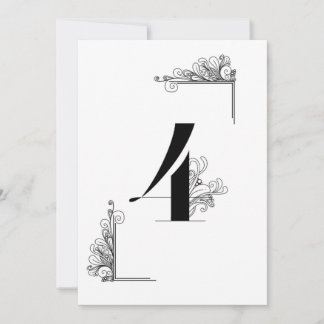 Convites Romantic Wedding table number card
