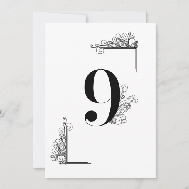Convites Romantic Wedding table number card (Frente)
