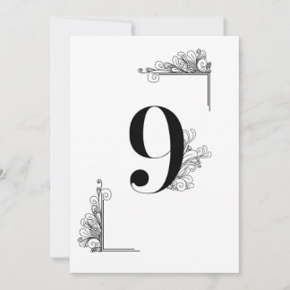 Convites Romantic Wedding table number card