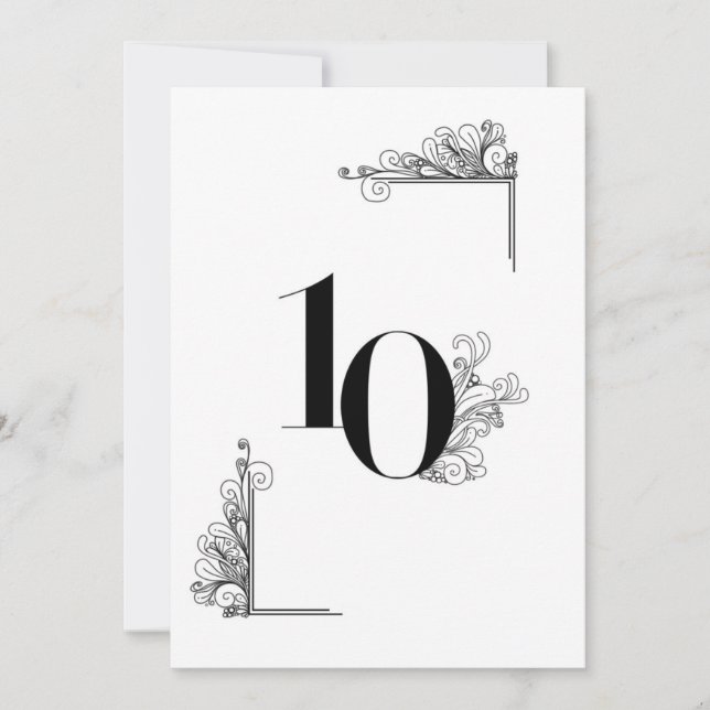Convites Romantic Wedding table number card (Frente)