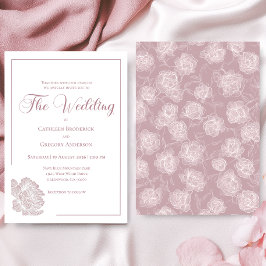 Convites Romantic White Blush Pink Floral Wedding