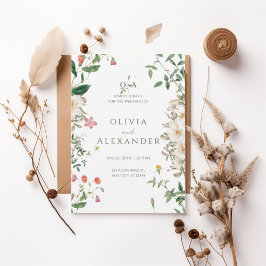 Convites Romantic Wildflower Botanical Wedding Invitation