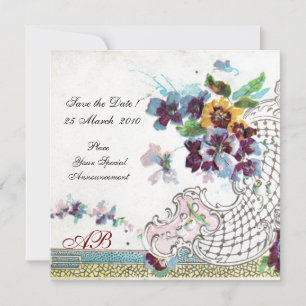 Convites ROMÂNTICA Amores-perfeitos de casamento Floral Azu