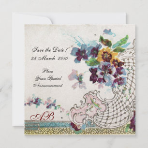 Convites ROMÂNTICA Amores-perfeitos de casamento Floral Azu