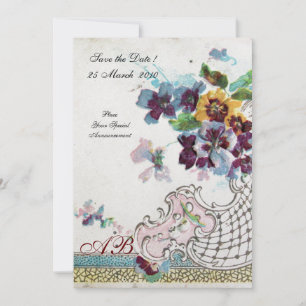 Convites ROMÂNTICA Amores-perfeitos de casamento Floral Azu