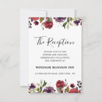 Romântica Aquarela Borgonha Vermelha Rosa Floral