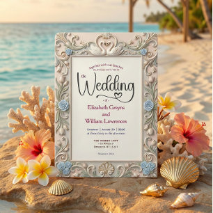 Convites Romântica Coquete Conto de Fadas Barroco Pássaros 