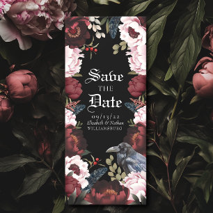 Convites Romântica Cores Góticos em Água Raven Salvar Data