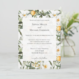 Convites Romântica Laranjas Florais Sicília Casamento Itali