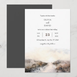 Convites Romântica Seaside Sandy Path Sunset Beach Weding